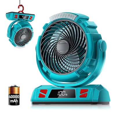 40000mAh Rechargeable Ceiling Fan with Light