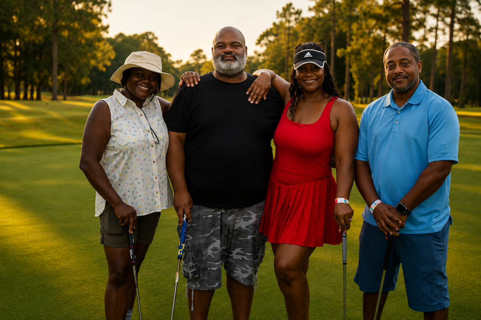 Cousin's Cup Golf Tournament @ Melanated Campout 12 Camp Cousins on the course at golden hour
